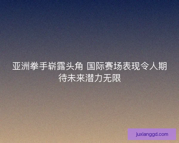 亚洲拳手崭露头角 国际赛场表现令人期待未来潜力无限