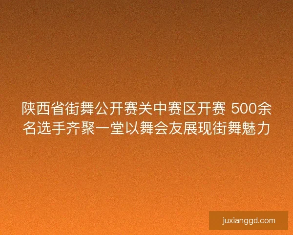 陕西省街舞公开赛关中赛区开赛 500余名选手齐聚一堂以舞会友展现街舞魅力